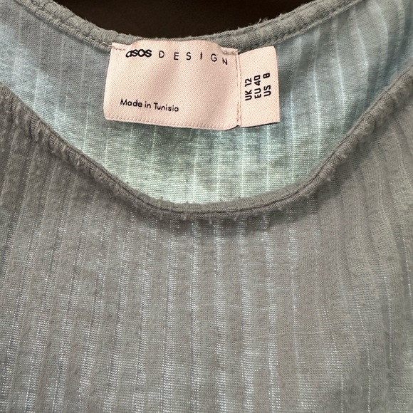 ASOS Light Blue Ribbed Mini Dress - Picture 2 of 3